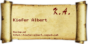 Kiefer Albert névjegykártya